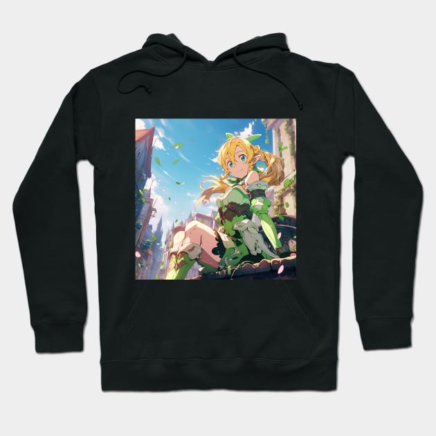 leafa chill in town Hoodie by WabiSabi Wonders